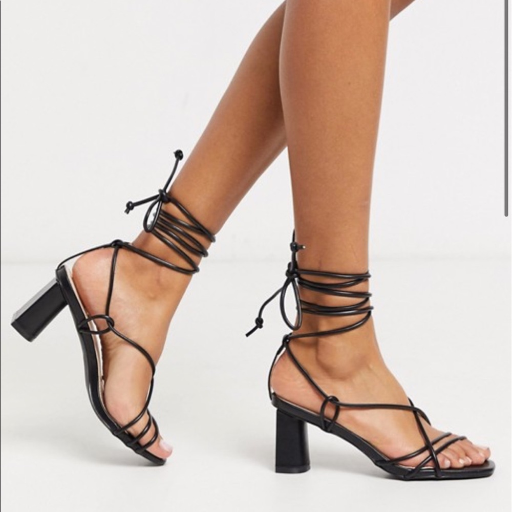 RAID Jacinta skinny strappy ankle tie sandals